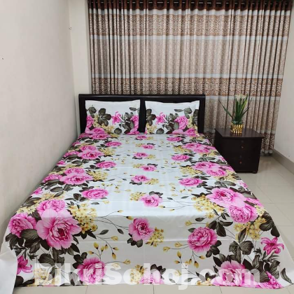 Cotton double-size bedsheet set 3pcs